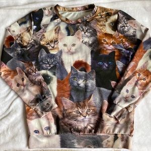 Cat Print Sweatshirt